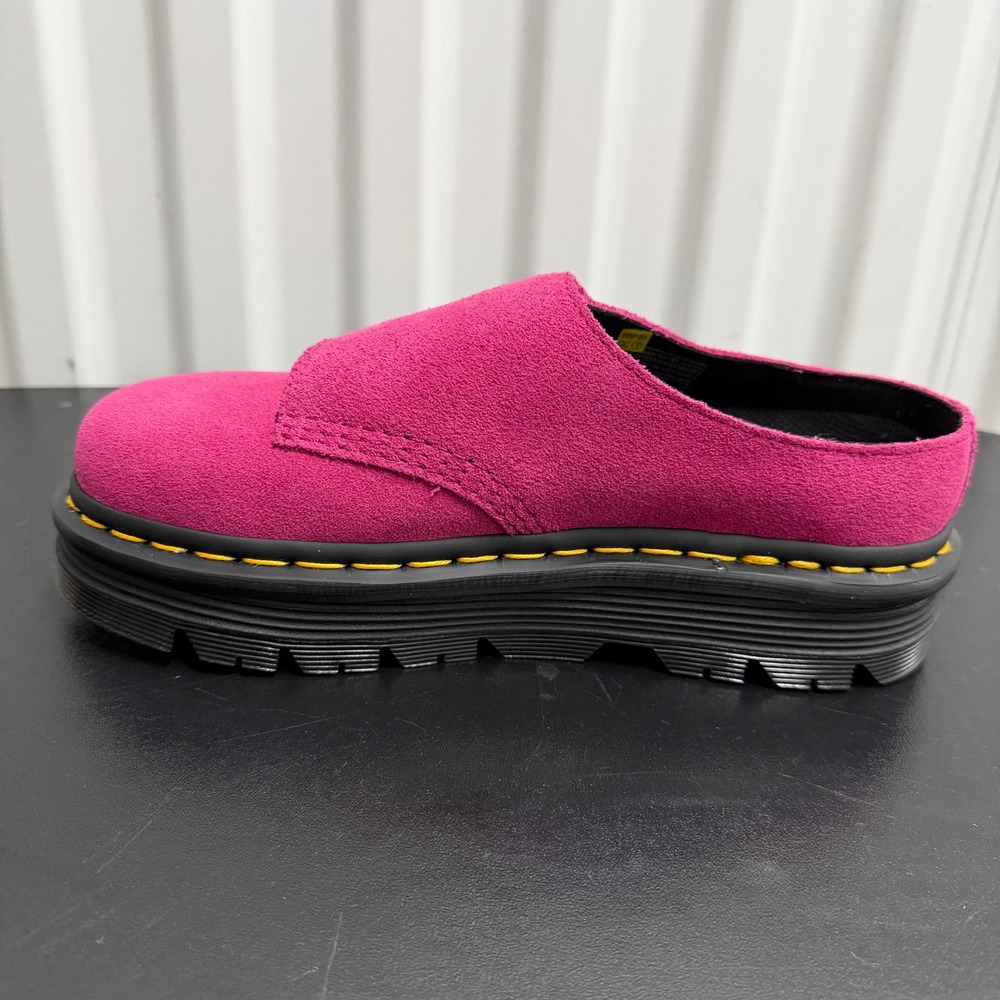 Dr. Martens Zebzag Magenta Suede Platform Mule Clogs - Picture 7 of 12